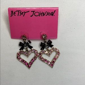 Betsy Johnson Heart Earrings